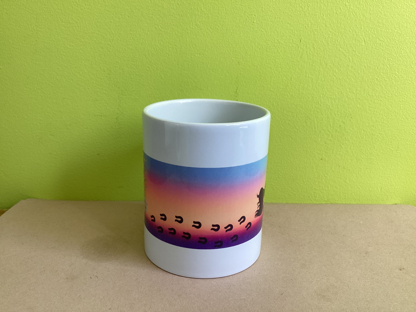 Horse at sunset mug