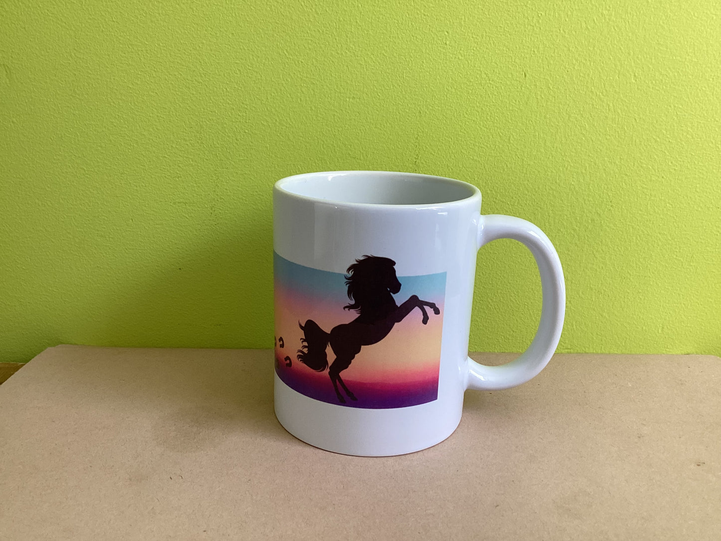 Horse at sunset mug