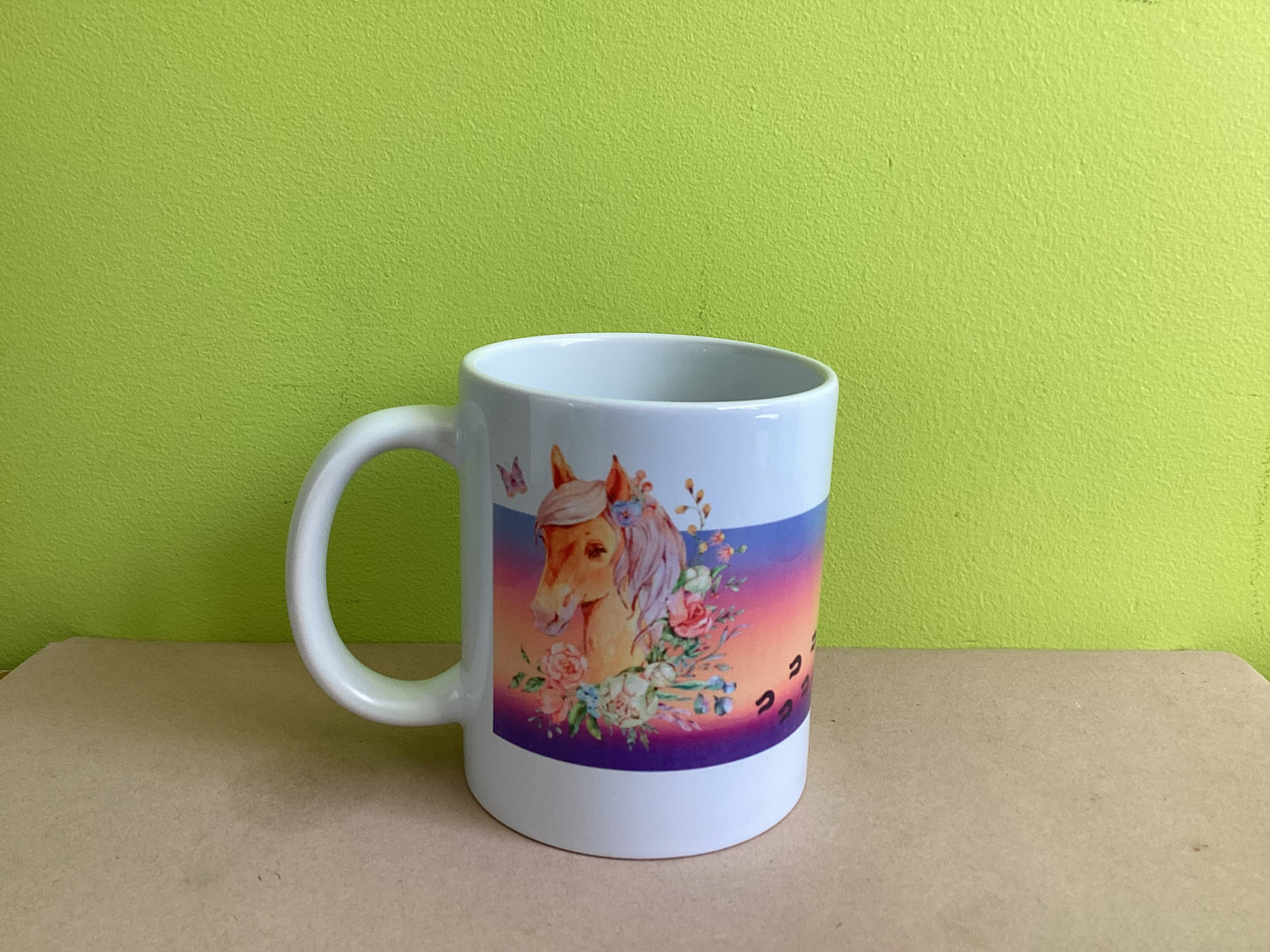 Horse at sunset mug